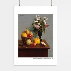 [멜팅스튜디오] 돈을 부르는 사과 그림 액자 인테리어 포스터 A3 사이즈, 18번 앙리 팡탱 라투르 Flowers and Fruit