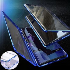 갤럭시 S23 S22 S21 울트라 플러스 양면 풀커버 메탈 자석 투명 강화유리 메탈 슬림 하드 휴대폰 케이스
