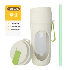 PYHO 무선 휴대용 과일 믹서기 착즙기 12 스틸 강력한 동력 미니 믹서기, 녹색