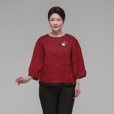 하랑한복 엄마옷 신상인견블라우스 솔길드리 레드