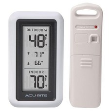 AcuRite 디지털 온도계 실내 및 실외 온도 및 일일 온도 및 최저온도 00424CA, Thermometer, 1개