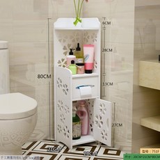 5단서랍장 수납합 샤워 욕실 수납장 방수 스탠드형 캐비닛 가구 용품 구석 작은락카 서랍식, T03-꽃무늬 선반(751F)문