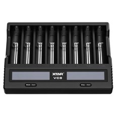 XTAR18650 배터리 충전기 VC8 VC4 VC4SL QC30 c형 고속 충전기 LCD 디스플레이 Carregador 21700 20700 18650 배터리, 2) VC8 Charger XRW - QC3.0-EU, 02 QC3.0-EU_01 CHINA