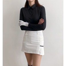 여성 골프 기모카라티셔츠 레이어드 필드룩 기능성 이너 티셔츠
