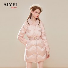 AIVEI는 Aivei의 2023 겨울 신작 대학 밀크 푸푸 가리 핑크 허리 다운 재킷 Q0660096을 축하합니다