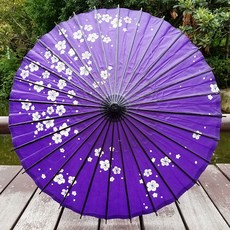레트로 골동품 오일 종이 우산 일본식 중국 전통 수공예 우산 일본 레스토랑 전골 레스토랑 장식 우산, 84Cm 보라색 꽃, 1개