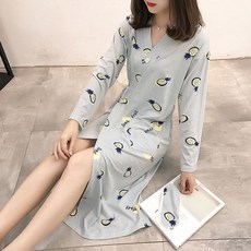 F7 기모노 순면 코튼 겨울 슬립 샤워 스트랩 봄가을 섹시 미디롱
