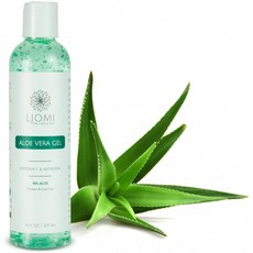 Ljomi Aloe Vera Gel - 릴리프 로션 - 헤어 얼굴 바디 & 가려운 두피 피부를 위한 천연 잎 추출물 모이스춰라이저 - 건, 1