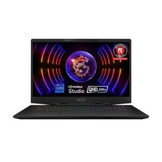 MSI 스텔스 17 스튜디오 17.3인치 QHD 240Hz 게이밍 노트북: 13세대 인텔 코어 i9 RTX 4080 32GB DDR5 1TB NVMe SSD 썬더볼트 4, 단일, 단일