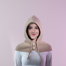 하백의 선물(GIFT OF HEBE) 니트 바라클라바 빅사이즈 후드 방한 넥워머 4color, 베이지카키, 1개 바라클라바/베이지카키(One size), 1개