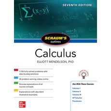 (영문도서) Schaum''s Outline of Calculus Seventh Edition Paperback, McGraw-Hill Education, English, 9781264258338