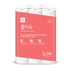 3겹 천연펄프 행복한아름 롤티슈 35mx 24롤 암웨이 친환경 휴지24롤, 1개, 24개