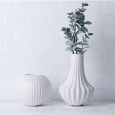 예쁜 화병 세라믹 꽃병 도자기화병, 캔들홀더 화이트1p
