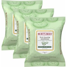Burt's Bees Facial Cleansing Towelettes Cucumber and Sage Extract 버츠비 오이 앤 세이지 추출 페이셜 클렌징 티슈 30장 3팩, 1개, 1개