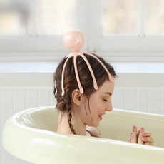 등 헤드 두피 마사지기 두통 두피 통증 가려움 완화, 핑크