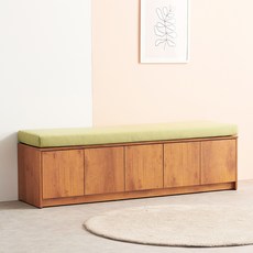  동서가구 소프 큐니 벤치 소파(수납형 / 서랍형) 착불, 07.오크+연그린, 02.1600 벤치(수납형) DNA208 착불 