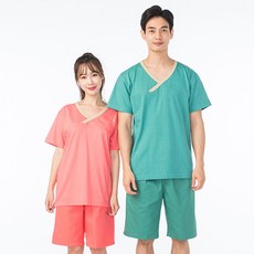 [사동상사+유통]-남여공용 찜질 마사지복 세트(123-122set) 물리치료복 찜질복상하의 병원검사복 사우나옷 스파용옷LOVE+쟈시뮨