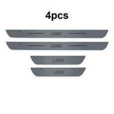 맞춤형 자동차 문짝 램프 로고 프로젝터 전원 이동 LED 웰컴 플레이트 페달 보호, 4PCS Sets_For B-ENZ, [01] For B-ENZ, 01 4pcs