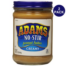 Adams No Stir Creamy Peanut Butter 아담스 크리미 피넛 버터 잼 454g 2팩, 2개