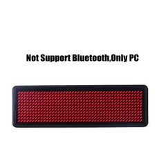미니 LED 전광판 완전 새로운 블루투스 이름 배지 DIY 프로그래밍 가능한 스크롤 메시지 보드 디스플레이 HD 텍스트 숫자 패턴, 1개, 8) No Bluetooth Red