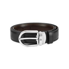 몽블랑 말발굽형 버클 30mm 블랙 브라운 리버서블 레더 벨트 128135