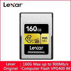 Lexar CF 카드 컴팩트 플래시 메모리 카메라 비디오용 풀 HD 320GB 최대 900MB VPG400 8K 타입 A 인터페이스 160GB, 02 320GB, 1개