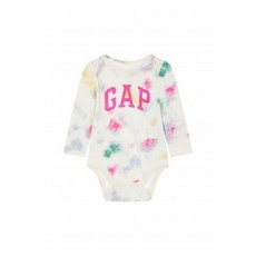 GAP Kids 베이비 여아 패턴드 로고 바디수트아이보리