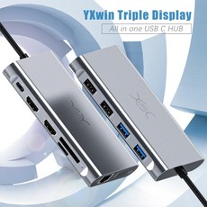 YXwin USB C 허브 유형 C 멀티 USB 3.0 허브 MacBook Pro 용 HDMI 어댑터 독 화웨이 메이트 30 USB C 3.1 분배기 포트 유형 C 허브|USB, 1개, CHINA, 11 port