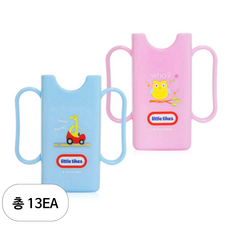 리틀타익스 125ml 미니 팩 홀더 핑크부엉이 + 블루기린, 혼합 색상, 13세트