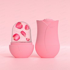 붓기빼기 실리콘 얼음주머니 뷰티아이스 붓기아이스 얼굴 눈 붓기빼기 얼굴 열내리기 얼음 마사지 피부 쿨링 장미, 핑크, 1개