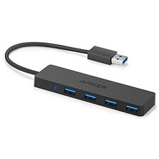 해외1485218 Anker 4-Port USB 3.0 Ultra 슬림 Data 허브 for 맥book 맥 promini i맥 Surface pro xps, One Color_One Size, One Color, 상세 설명 참조0