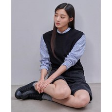 매장정품 빈폴 레이디스 라운드넥 저지 베스트 - 블랙 BF4842C015 491542