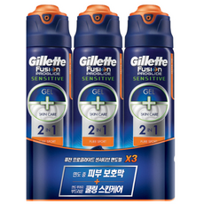 질레트 퓨전 프로글라이드 센서티브 면도젤 퓨어스포츠 2 in 1 170ml x 6개입 쉐이빙 젤, 1팩 (6개입)
