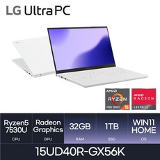 LG전자 2023 울트라PC 15UD40R-GX56K *사은품증정*, WIN11 Home, 32GB, 1TB, 라이젠5, W