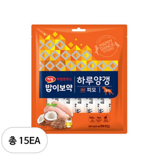 하림펫푸드 밥이보약 하루양갱 강아지 간식 피모, 닭고기, 224g, 15개