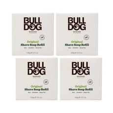 Bulldog 영국 불독 남성 스킨케어 오리지널 면도비누 리필 100g x 4팩, 4개