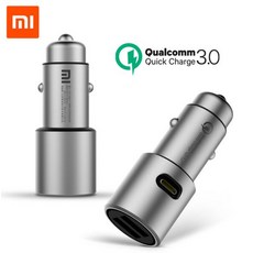 원래 샤오 미 빠른 충전 3.0 자동차 충전기 미 5 v/3a 듀얼 usb 9 v/2a 12 v/1.5a 아이폰 8 x 삼성 안드로이드 전화 빠른 충전기, 1개
