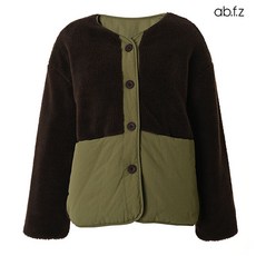 에이비플러스 ab.f.z 배색 뽀글이 리버서블 포버튼 점퍼 (AFW1QU02A)