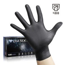 (DIATEX)다이아텍스 블랙니트릴장갑 식품용 (100장), DT(블랙)-M, 100개