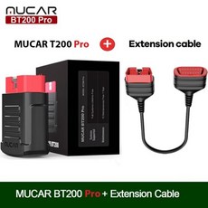 MUCAR BT200/BT200 Pro obd2 블루투스 진단 도구 전체 시스템 진단 오일 sas 15 모든 자동차 코드 리더 용 obd 2 스캐너 재설정, BT200 Pro With Cable