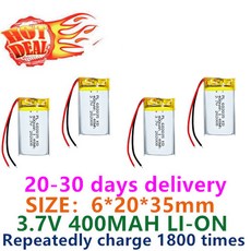 KC 인증 602035 폴리머 리튬 배터리 뷰티 디바이스 GPS 로케이터 보호 플레이트 포함 저렴한 구매 3.7V 400mAh, 4PCS Good quality