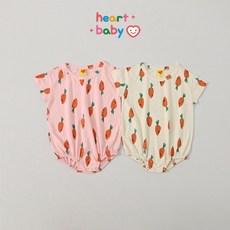 하트베이비 여름 유아용 당근 반팔 수트