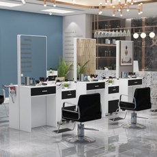 미용실경대선반 미용실경대셋트 거울 화장대거울, 블랙 180x60