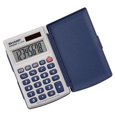 [ 1615970 ] Sharp Electronics 8자리 트윈 파워 계산기(EL-243S/EL-243SB) 표준 기능 화이트, 그레이/블루, 2.5 x 4.15