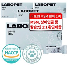  JW 생활건강 TV 동물 농장 자문 수의사 공동 개발 라보펫 반려 동물 영양제, 4개, MSM, 뼈/관절강화 