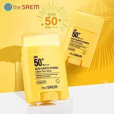 더샘 에코 어스 파워 클리어 선스틱 SPF50 + PA 16g UV 보호 크림 항산화 오일 컨트롤 화장품 맑은, 1개
