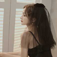 면사포 헤어액세서리 스윗 숲 인싸템 클래식 여성 한식 숏 할로윈데이 COS 블랙 두사