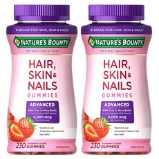 Nature's Bounty 네이처스 바운티 비오틴 6000mcg 230구미 (헤어 스킨 & 네일) 2병, 2개, 230정