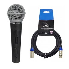 SHURE 슈어 SM58SK+10M케이블/XLR 유선마이크 정품 SM-58S 다이나믹 스피치 보컬 핸드형 공연장