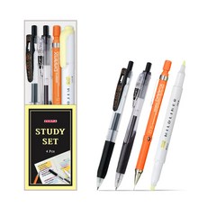 제브라 스터디 세트 4pcs (ZEBRA STUDY SET 사라사클립 스라리 드라픽스 마일드라이너), 스터디 세트 4본